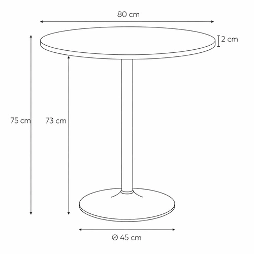 Stół Hvar 80cm czarny                        