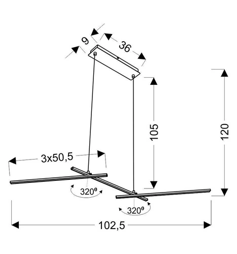 Nowoczesna lampa wisząca LED Thasos chromowa 103 cm do salonu, kuchni lub jadalni