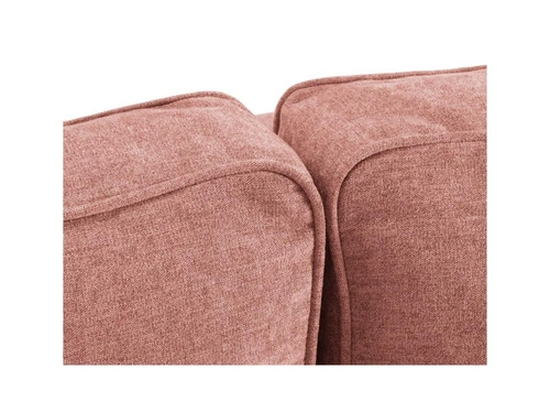 Narożnik z funkcją spania Dunas Pink Structured Fabric Lewostronna kolor nóg czarny