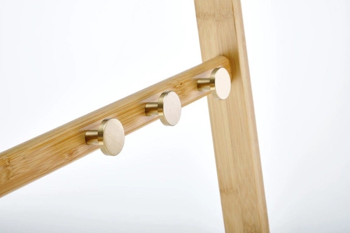 Intesi Boho wieszak stojący do przedpokoju bambusowy z półką rattanową naturalny 168 cm