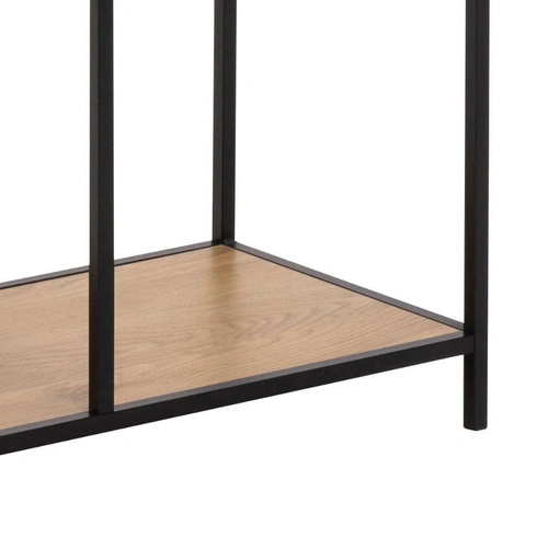 Regał na książki Seaford II loftowy z szufladami dąb czarny 77 cm