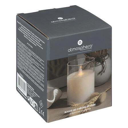 Świeca LED Sena biała w szklanym słoiku 7,5x10 cm dekoracyjna Atmosphera