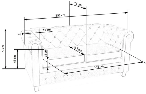 Sofa Dassion welwet szara