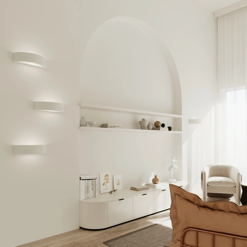 Nowoczesny biały kinkiet ścienny ceramiczny ATENA 30 do salonu i sypialni SOLLUX LIGHTING