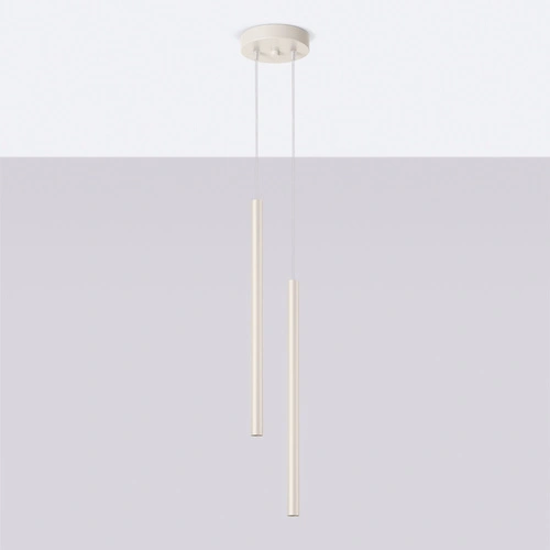 Lampa wisząca Pastelo 2 beżowa nowoczesna regulowana do salonu i nad wyspę kuchenną