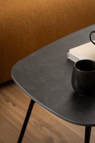 Stolik kawowy Caracas prostokątny 120x60 cm czarny ceramiczny nowoczesny do salonu