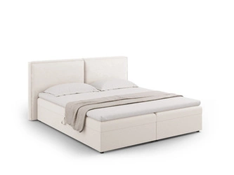 Łóżko tapicerowane Jodie beżowe 180x200 z pojemnikiem nowoczesne do sypialni