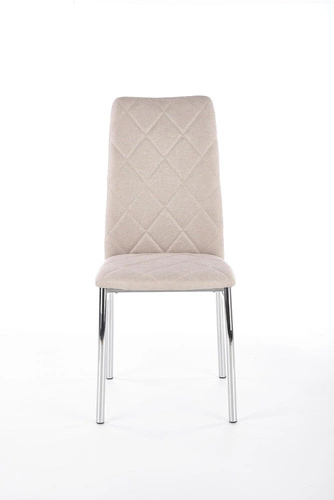 Krzesło tapicerowane Montana Intesi beżowe do jadalni nowoczesne na metalowych nogach chrom