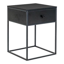 Szafka nocna Intesi Vita czarna 40 cm z szufladą, loftowy styl, nowoczesny design