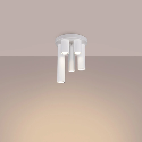 Plafon sufitowy nowoczesny biały LAGOS 5P SOLLUX do salonu, sypialni i przedpokoju