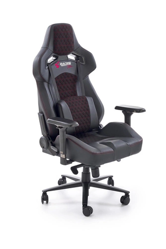 Fotel gamingowy Zargor czarny ergonomiczny skórzany obrotowy z zagłówkiem do biurka