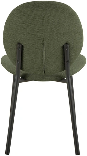 Krzesło Cliff zielone do jadalni nowoczesne tapicerowane na czarnych nogach