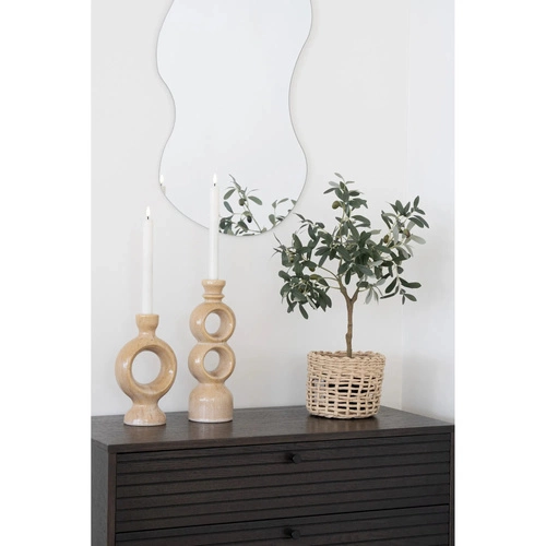 Świecznik ceramiczny brązowy ósemka