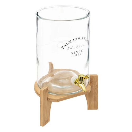 Szklany dyspenser do napojów Botanic Factory 8l z bambusowym wiekiem boho na przyjęcia 5five