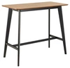 Stół barowy Roxby do kuchni i jadalni nowoczesny dąb naturalny czarne nogi Actona 120x60 cm