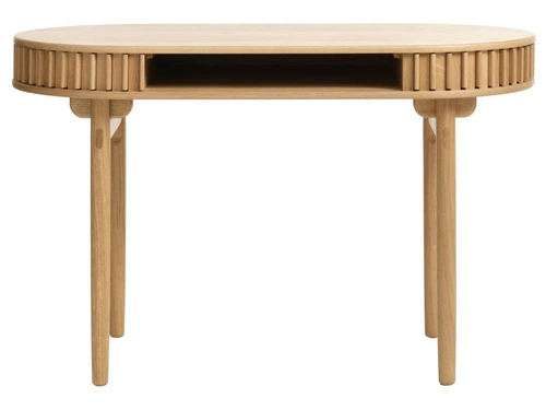 Biurko Carno dębowe nowoczesne do pracy 120 cm owalne UNIQUE