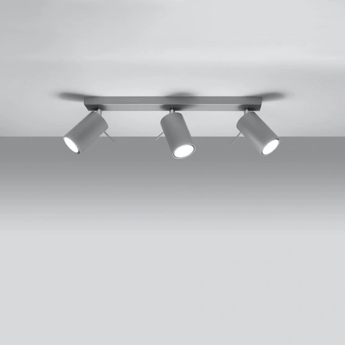 Plafon sufitowy RING 3 szary nowoczesny metalowy do salonu, kuchni lub sypialni