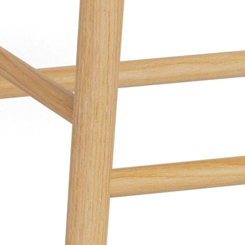 Hoker Sophia beżowy tapicerowany 65 cm do kuchni na dębowych nogach