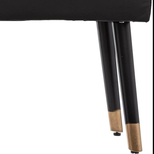 Ławka tapicerowana Salome VIC czarna welurowa glamour do przedpokoju i sypialni Atmosphera