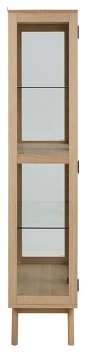 Witryna Marte Actona dębowa bielona szklana do salonu i jadalni