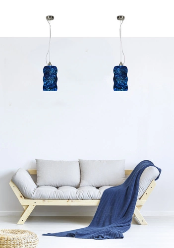Lampa wisząca Trilogy 1x60W E27 niebieski mały
