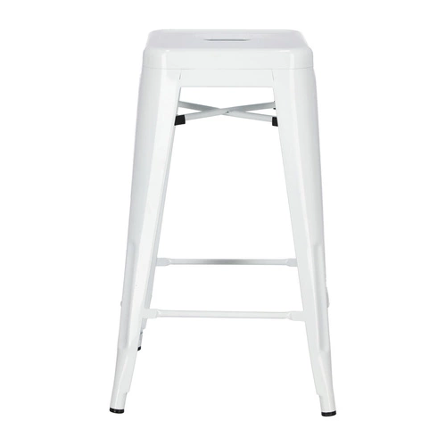 Hoker metalowy Paris 66 cm biały bez oparcia industrialny do wyspy kuchennej D2.DESIGN