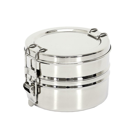 Metalowy Lunch box śniadaniówka z 2 pojemnikami