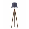 Lampa podłogowa drewniana trójnóg glamour Aruba granatowy abażur do salonu Lysne