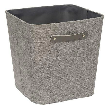 Pudełko materiałowe Ronda 31x31x31 cm szare z uchwytem do regału i garderoby 5five