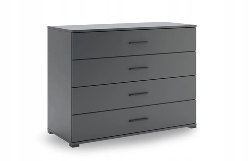 Komoda Della szara 4 szuflady nowoczesna na nóżkach do salonu i sypialni Intesi