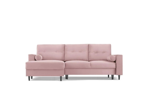 Narożnik z funkcją spania Leona Lavender Velvet Lewostronna kolor nóg czarny