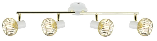 Lampa sufitowa Oslo nowoczesna regulowana biała i złota 4-punktowa do salonu