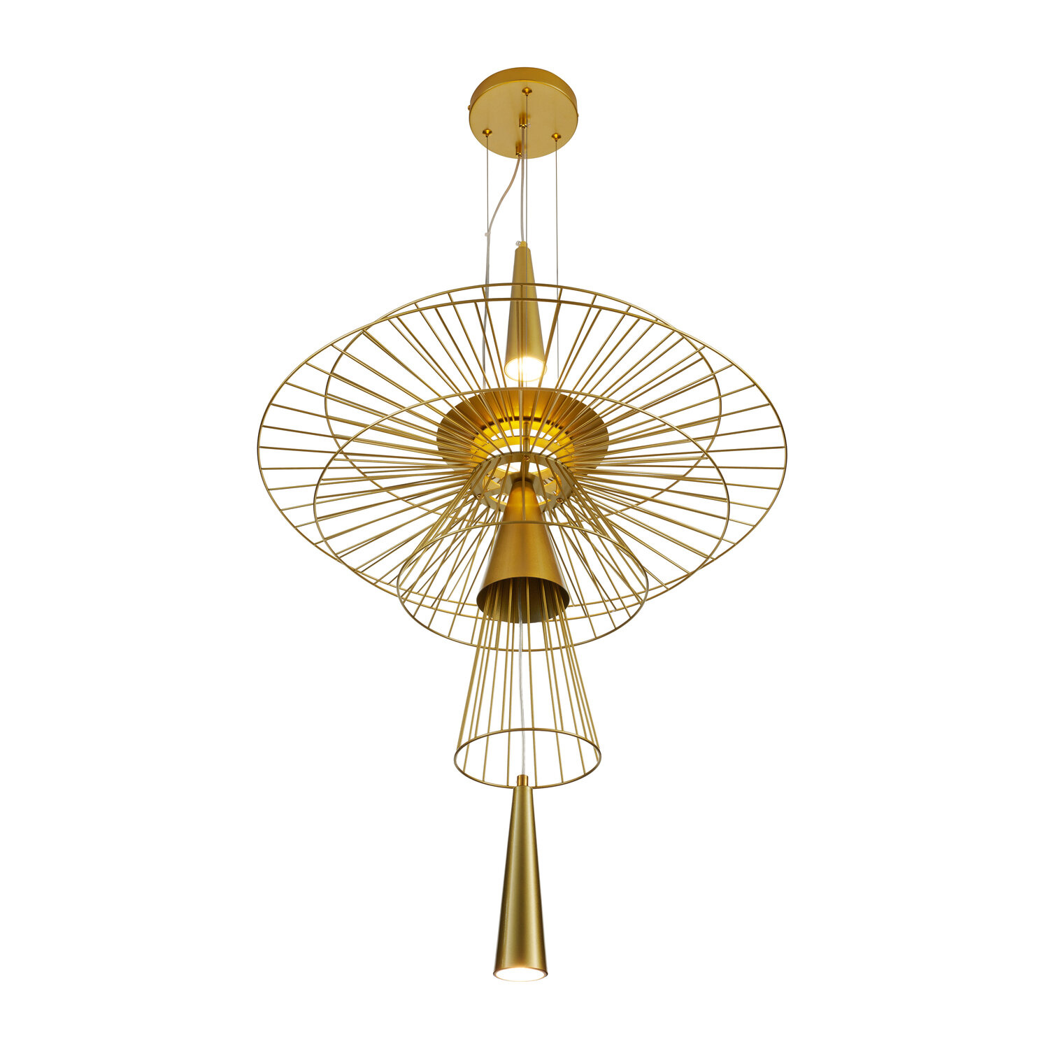 Lampa wisząca SUSSO L złota metalowa 60 cm nowoczesna do salonu i nad stół