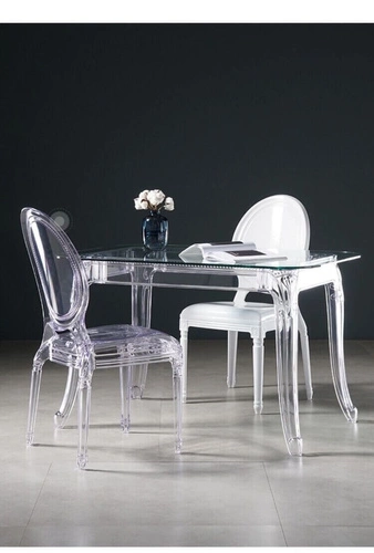 Stół szklany Ghost 120x80cm transparentny nowoczesny glamour do jadalni i salonu Intesi