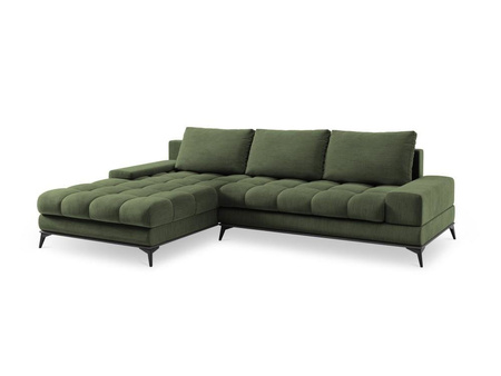 Narożnik z funkcją spania Deneb Green Structured Fabric lewostronny