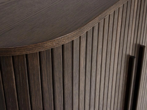 Komoda wysoka Meta 100 cm nowoczesna ryflowana dąb do salonu