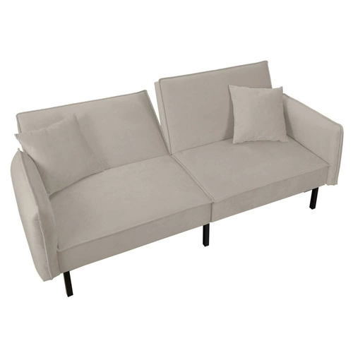 Sofa rozkładana Canif Velvet szara nowoczesna dwuosobowa do salonu i małego mieszkania Intesi