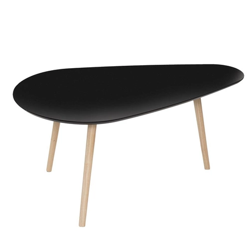 Zestaw 2 owalnych stolików kawowych Mileo L czarny loftowy do salonu Atmosphera 2w1