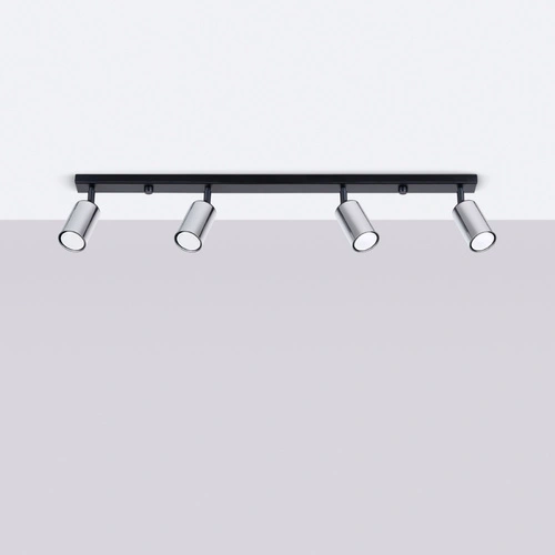 Plafon sufitowy WINX 4L czarny chrom nowoczesny do salonu kuchni sypialni jadalni SOLLUX