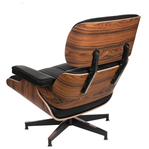 Fotel wypoczynkowy Vip skórzany czarny obrotowy nowoczesny do salonu inspirowany Lounge Chair