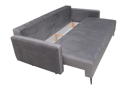 Sofa rozkładana Arosa z funkcją spania do salonu, 2-osobowa, aksamitna szara ciemna Intesi