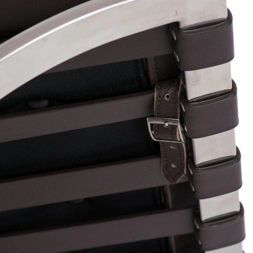 Podnóżek skórzany BA1 Premium inspirowany Barcelona do fotela do salonu brązowy nowoczesny