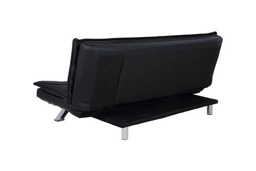 Sofa rozkładana z funkcją spania Faith 3 osobowa czarna eko skóra nowoczesna do salonu