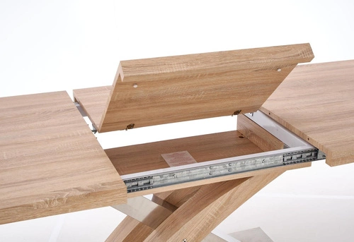 Stół rozkładany do jadalni Doran nowoczesny dąb sonoma 160-220 cm metalowe nogi Intesi