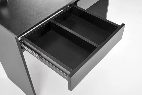 Toaletka z lustrem LED Sybilla czarna nowoczesna glamour do makijażu z szufladami do sypialni