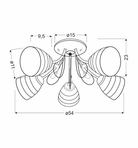 Lampa wisząca Simpli 5-punktowa chrom z kryształkami do salonu i sypialni szklana