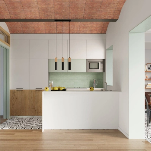 Lampa wisząca PABLO 3P biała drewniana nowoczesna do salonu i nad stół 100 cm