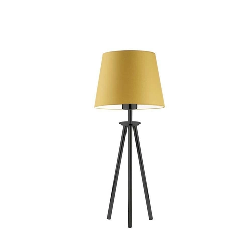 Lampka nocna BERGEN LYSNE nowoczesna żółta z abażurem metalowa do sypialni lub salonu