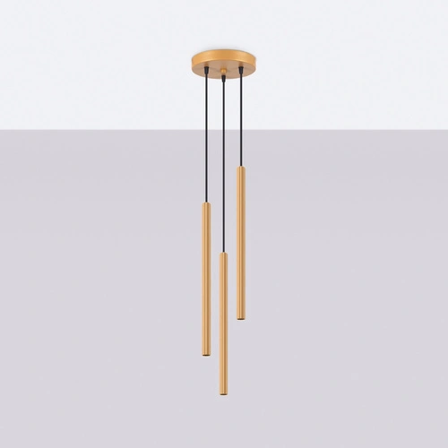 Lampa wisząca ARCHE 3P złota nowoczesna regulowana do salonu i jadalni SOLLUX