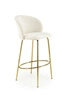 Hoker Paloma kremowy z oparciem glamour na złotych nogach do kuchni i jadalni 75 cm Intesi